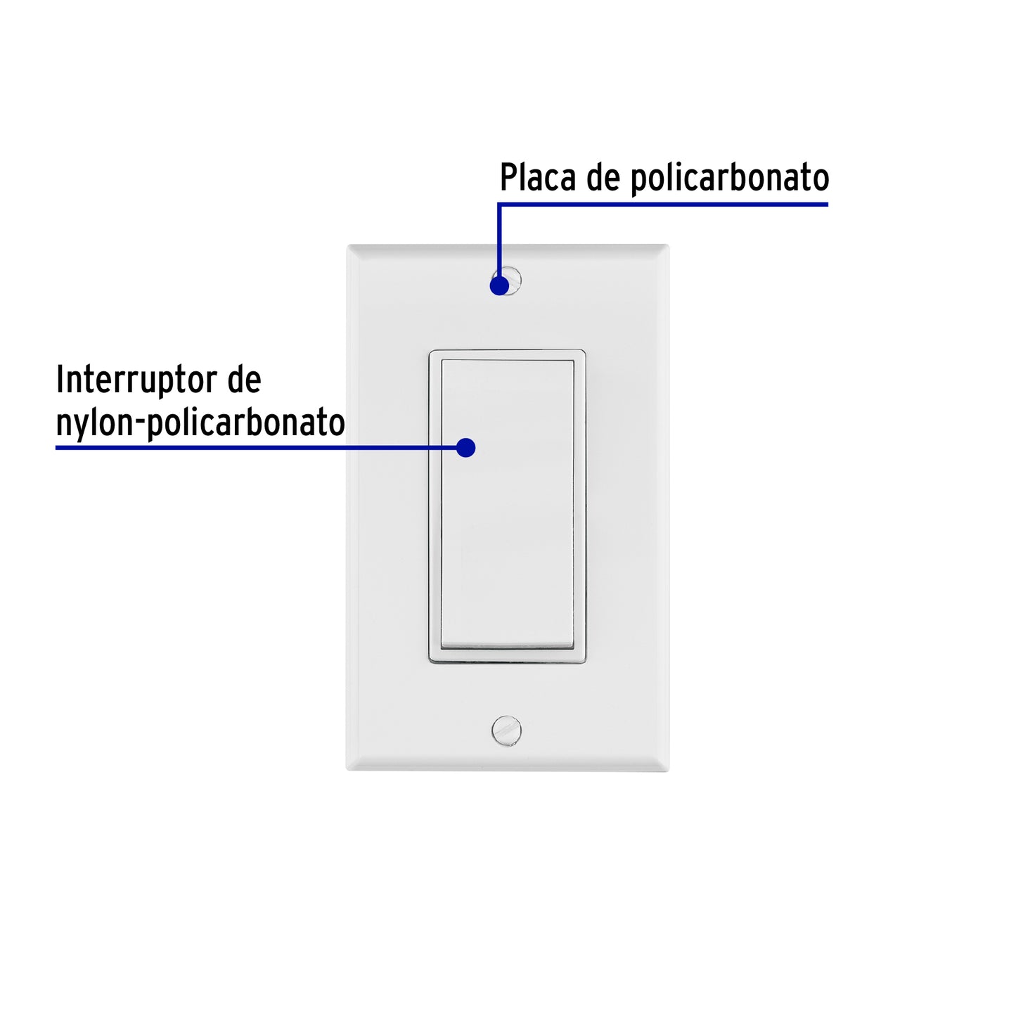 Placa armada con interruptor sencillo Classic, Volteck | PA-APSE-CLP | 40017