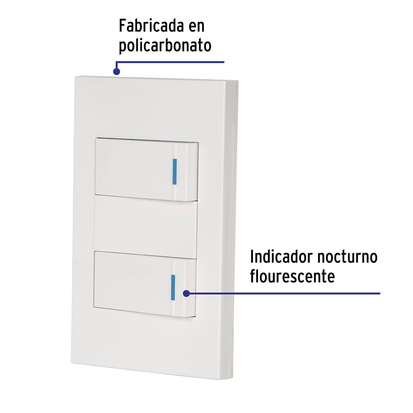 Placa armada 2 interruptores, 1 módulo, Española, blanco | PA-APDO1-EB | 45596