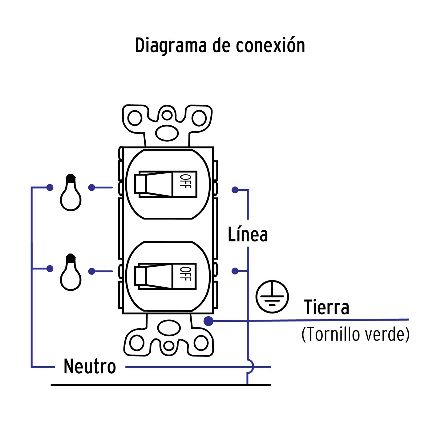 Interruptor dúplex de palanca, Standard, marfil, Volteck | APDO-S | 46002