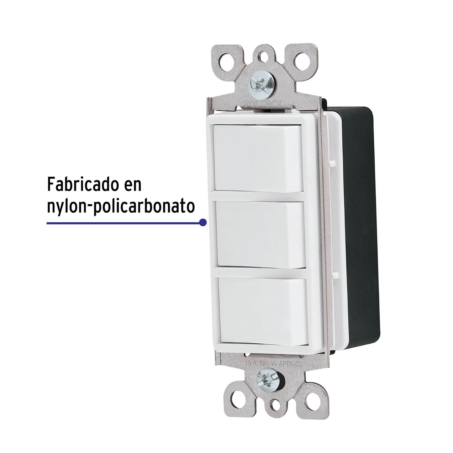 Interruptor triple, línea Classic, Volteck | APTR-CL | 46007