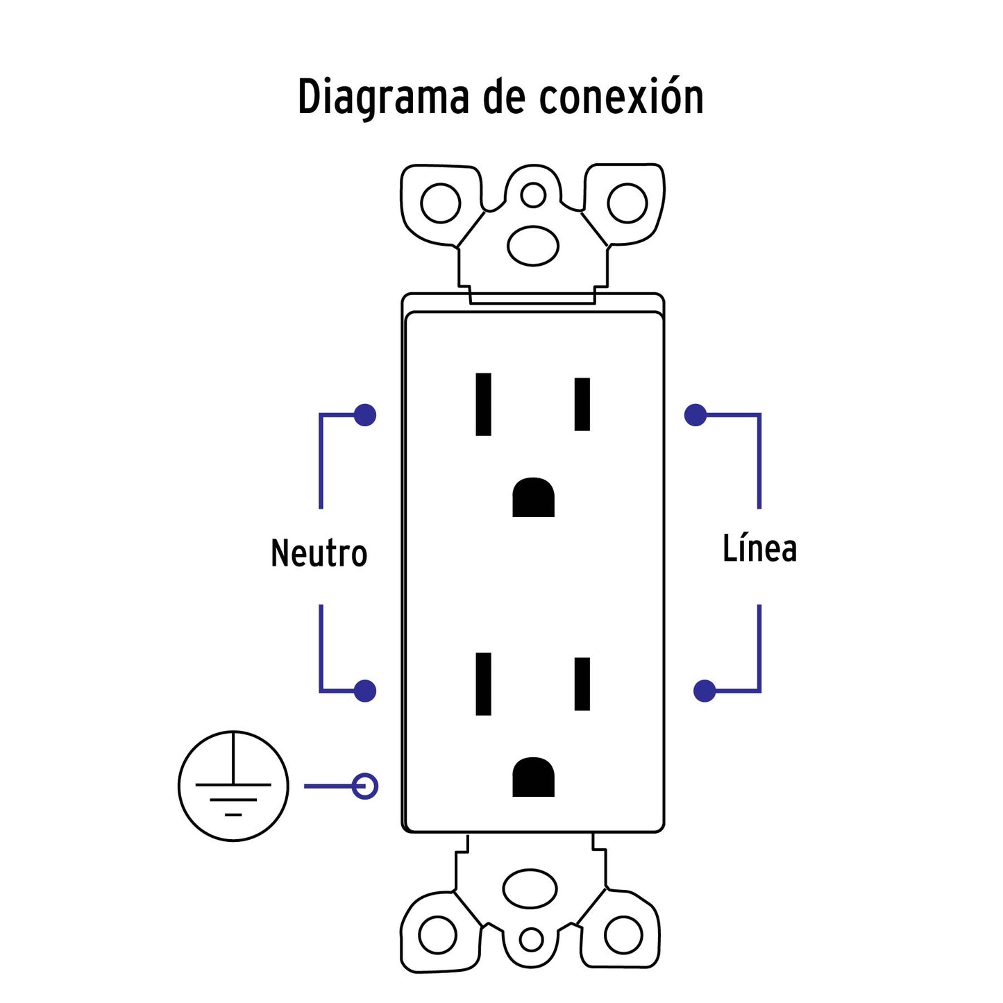 Contacto dúplex, 2 polos + tierra, línea Classic, Volteck | CODO-CL | 46111
