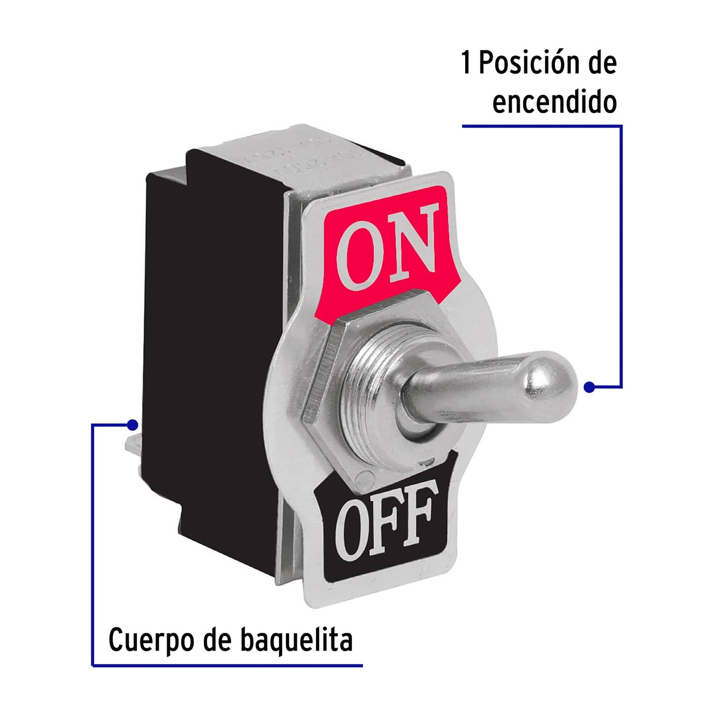 Interruptor de palanca, 2 tornillos, Volteck | APAL-2 | 46442