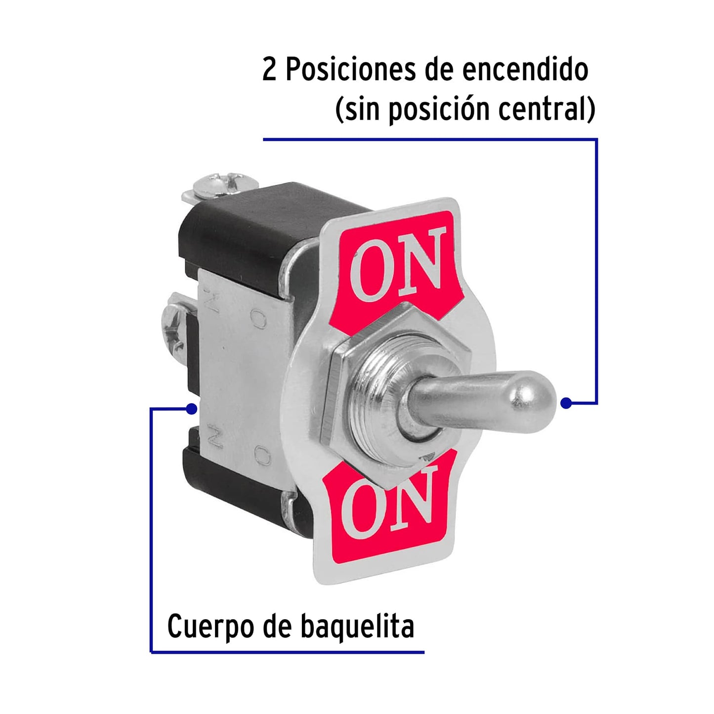 Interruptor de palanca, 3 tornillos, Volteck | APAL-3 | 46443