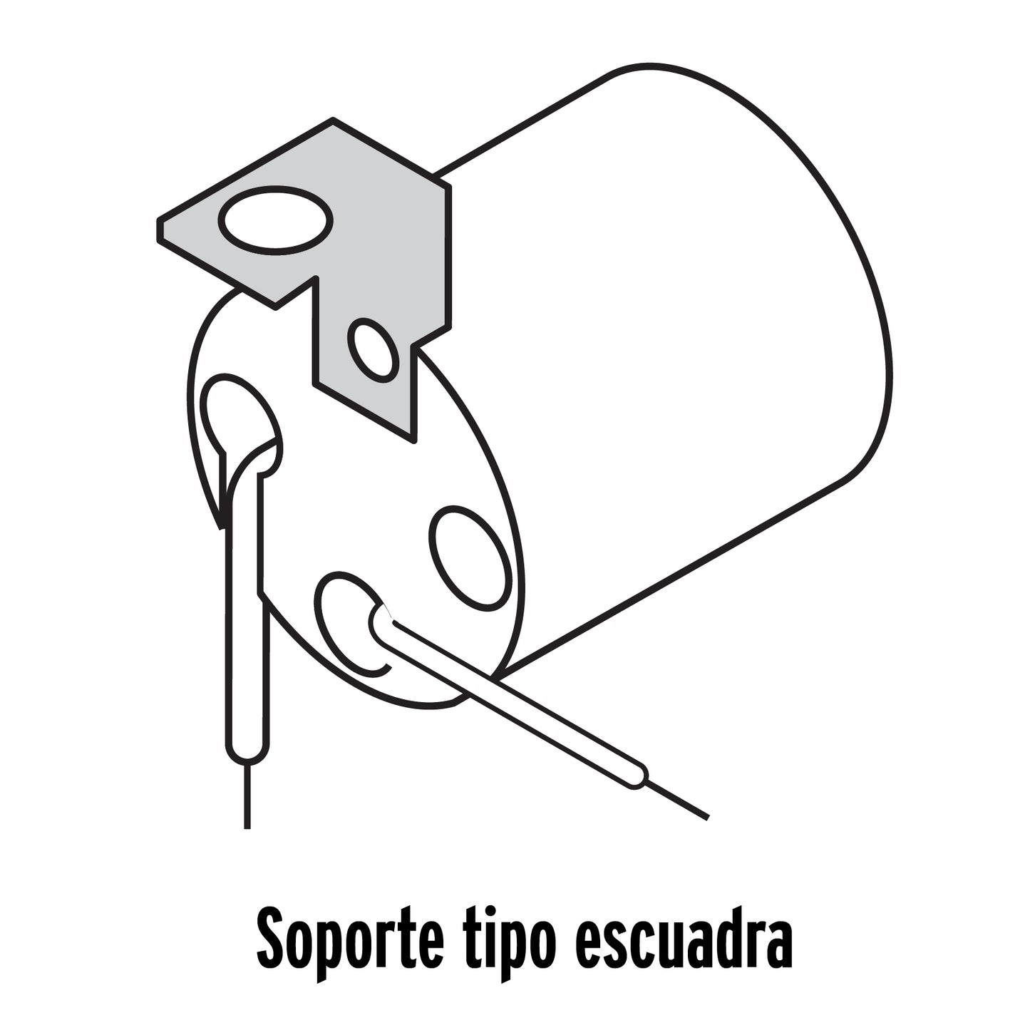 Portalámpara de porcelana, soporte tipo escuadra, Volteck | POPO-16 | 46529