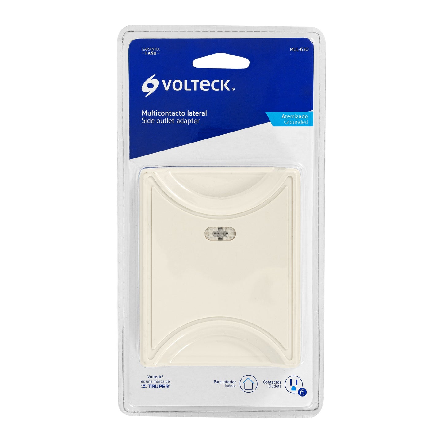 Multicontacto 6 entradas, aterrizado, lateral, Volteck | MUL-630 | 46807