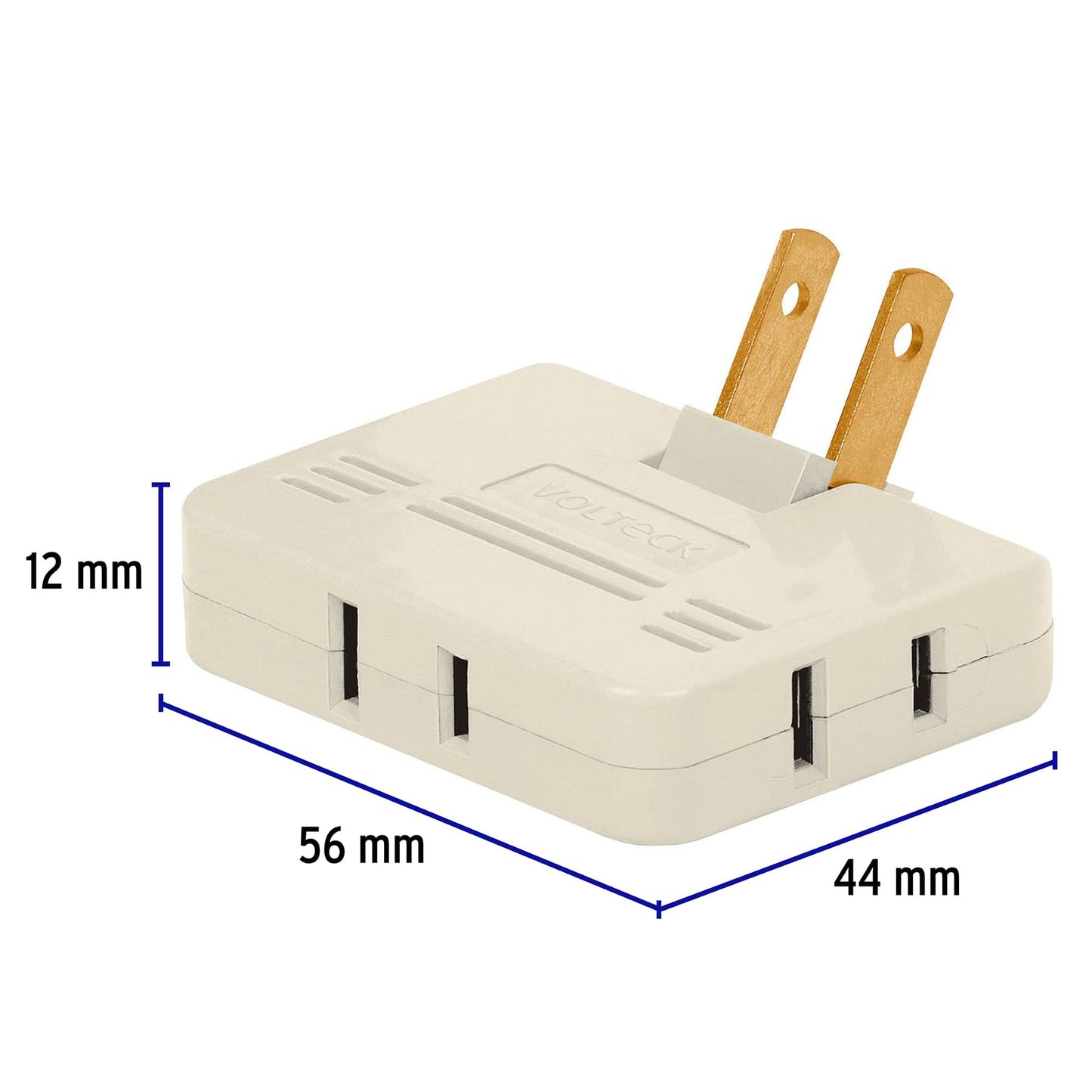 Multicontacto triple,tipo bisagra,entradas laterales,Volteck | MUL-340 | 46812
