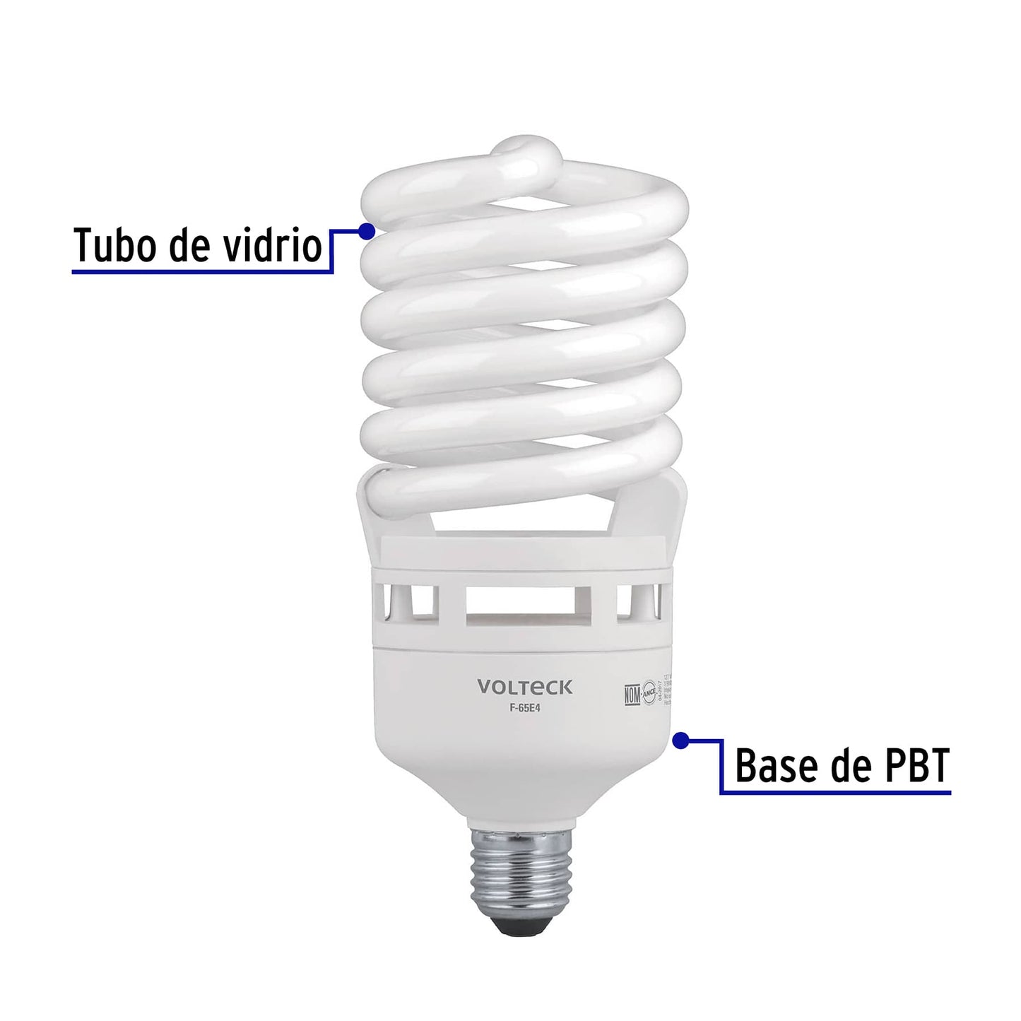 Lámpara espiral T4 65 W alta potencia luz de día, caja | F-65E4 | 46830