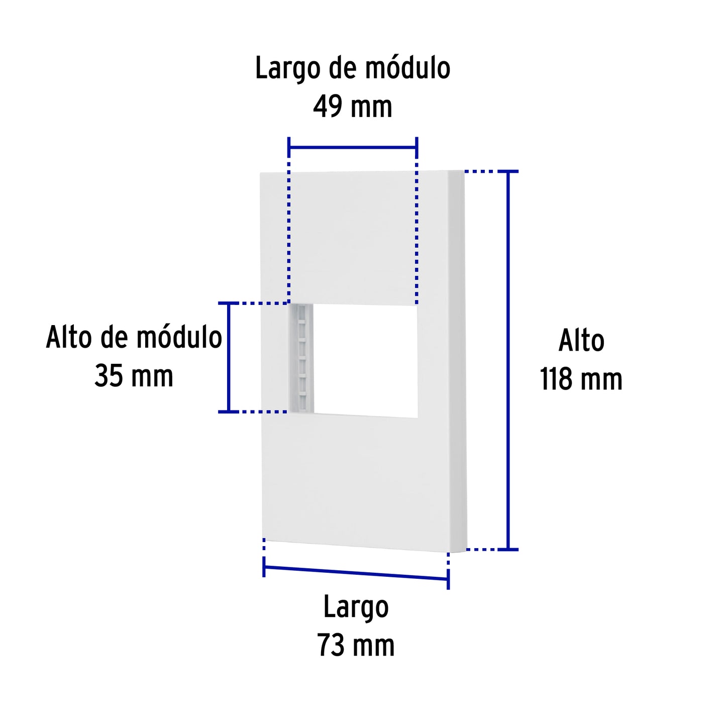Placa 1 ventana, 1.5 módulos, línea Española, color blanco | PPSE15-EB | 47044