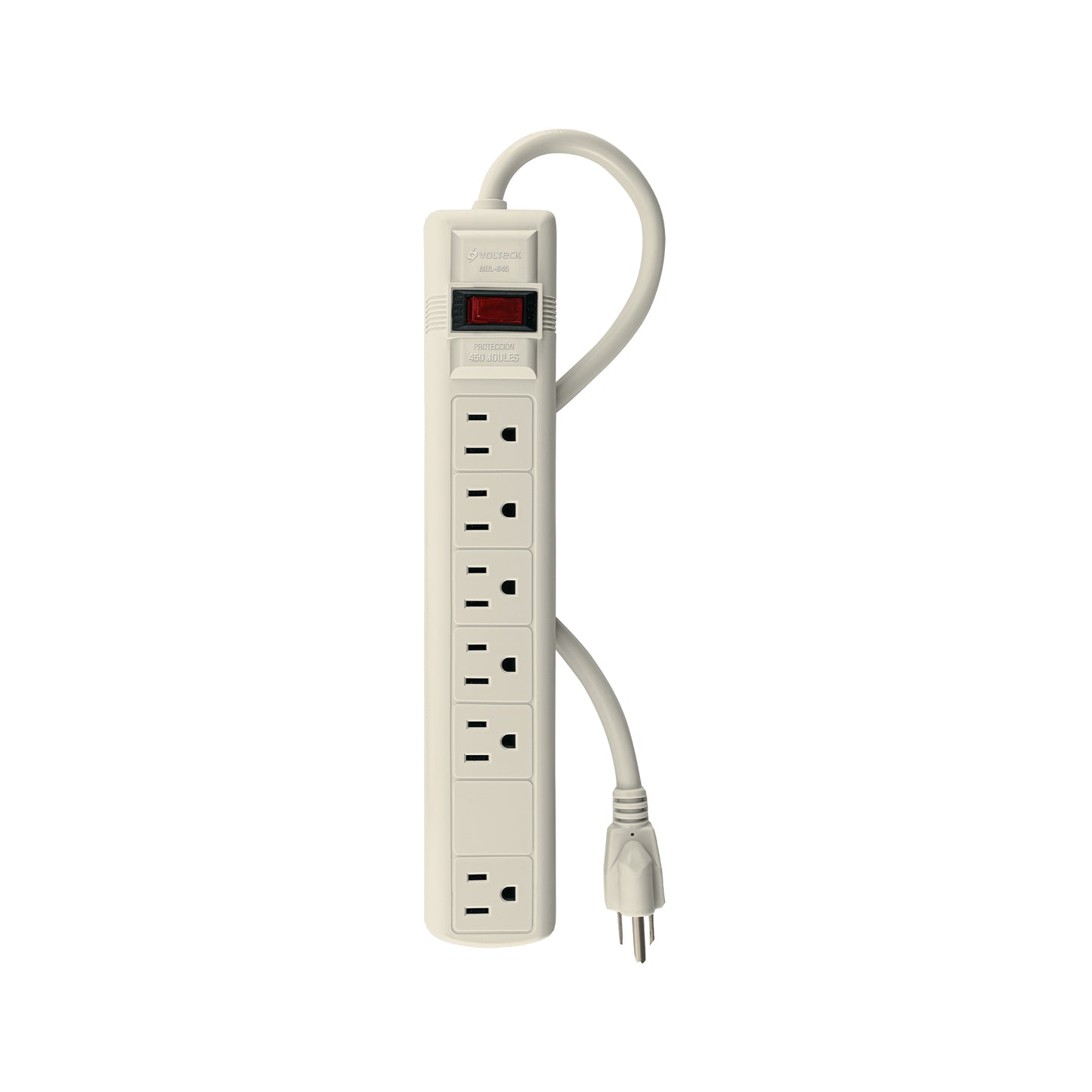 Multicontacto 14 AWG 6 entradas supresor de picos 450 joules | MUL-645 | 47184