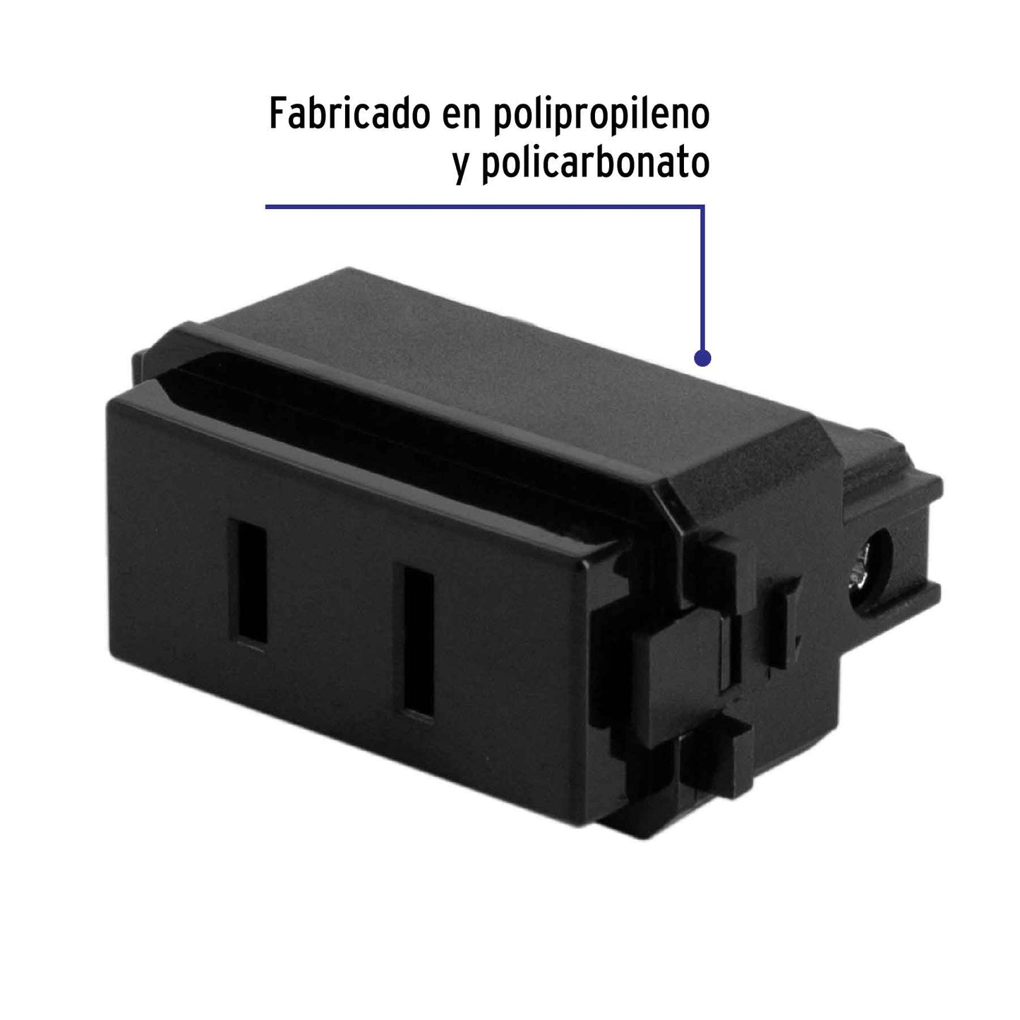 Contacto sencillo, 2polos, sin tierra, línea Italiana,negro | CO-IN | 47606