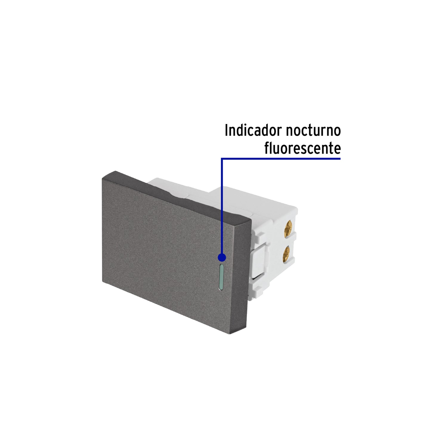 Interruptor sencillo acero inox de 1.5 módulos, línea Lisboa | APSE15-LA | 47821