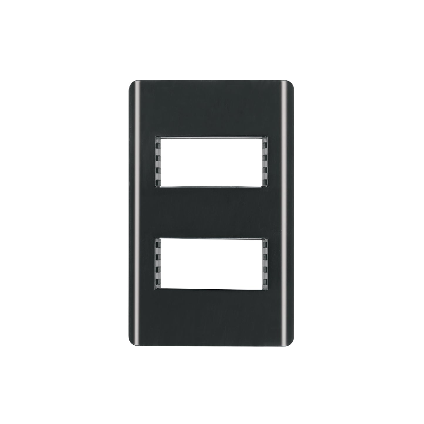 Placa negra de 2 ventanas 1 módulo, línea Lisboa, Volteck | PPDO-LN | 47870