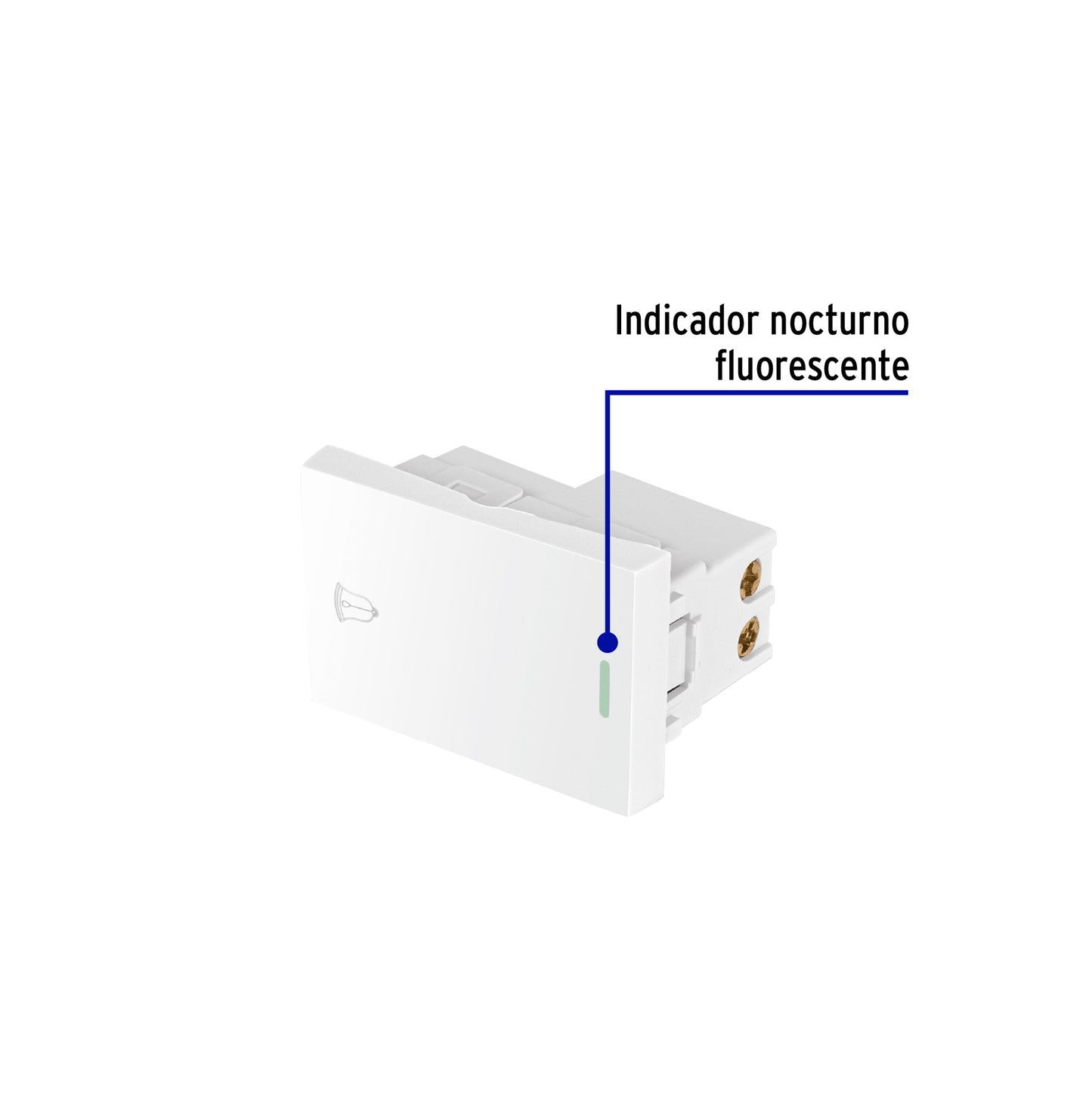 Interruptor para timbre blanco de 1.5 módulos, línea Lisboa | APTI15-LB | 47946
