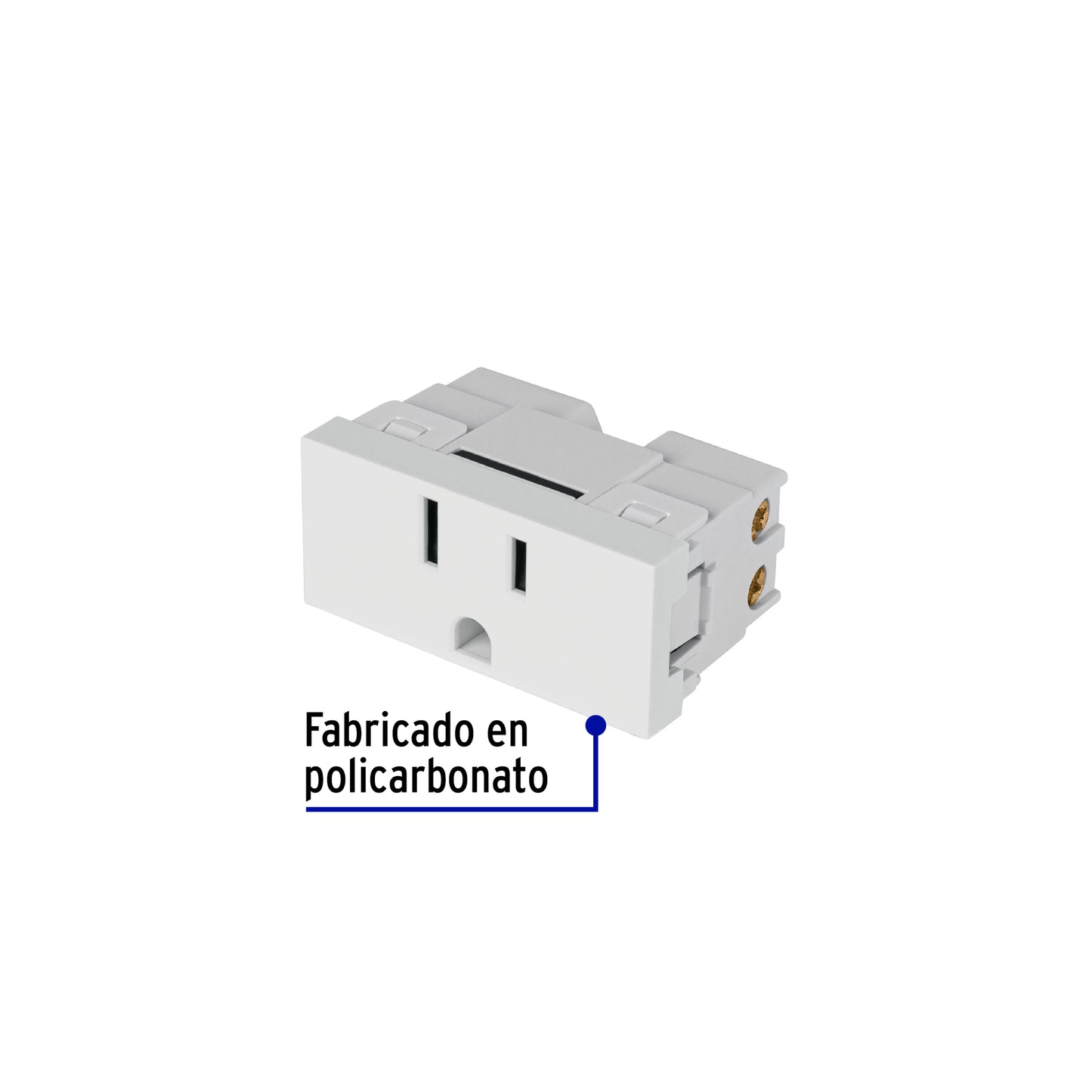 Contacto aterrizado blanco de 1 módulo, línea Lisboa | COA-LB | 47947