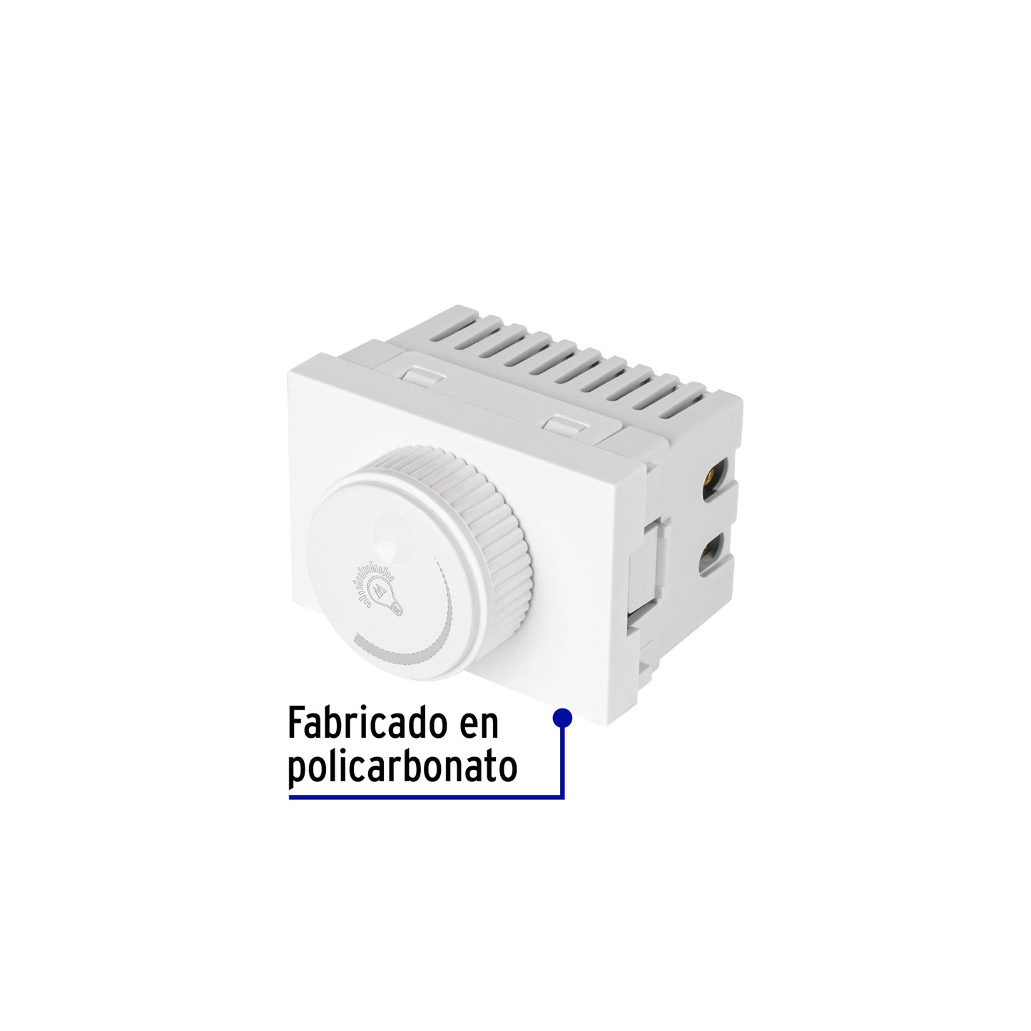 Dimmer giratorio blanco de 1.5 módulos, línea Lisboa | DIM15-LB | 47953
