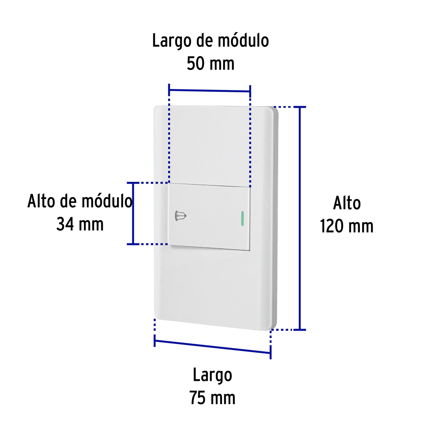Placa armada blanca 1 interruptor de timbre 1.5 mód, Lisboa | PA-TI-LB | 47963