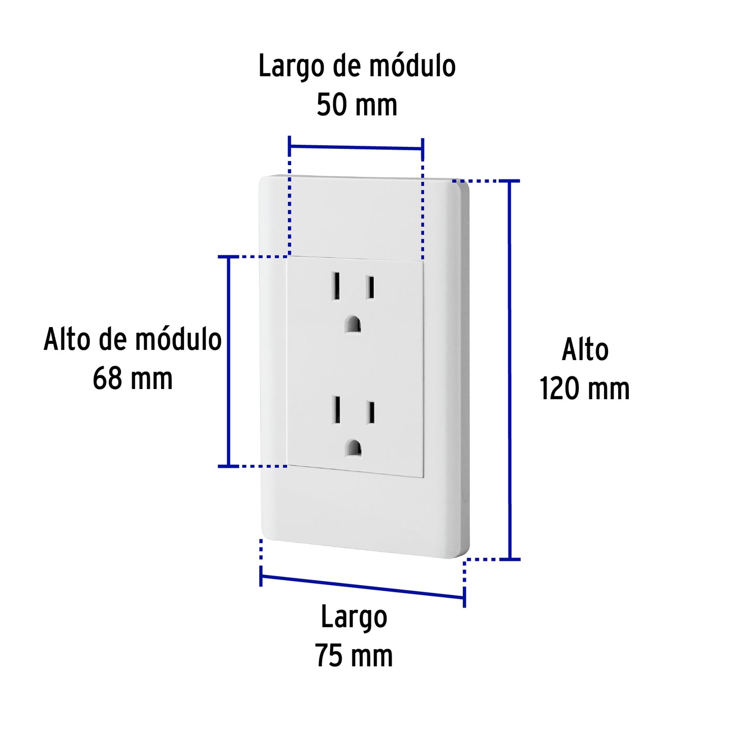 Placa armada blanca contacto dúplex 3 módulos, Lisboa | CODO-LB | 47969