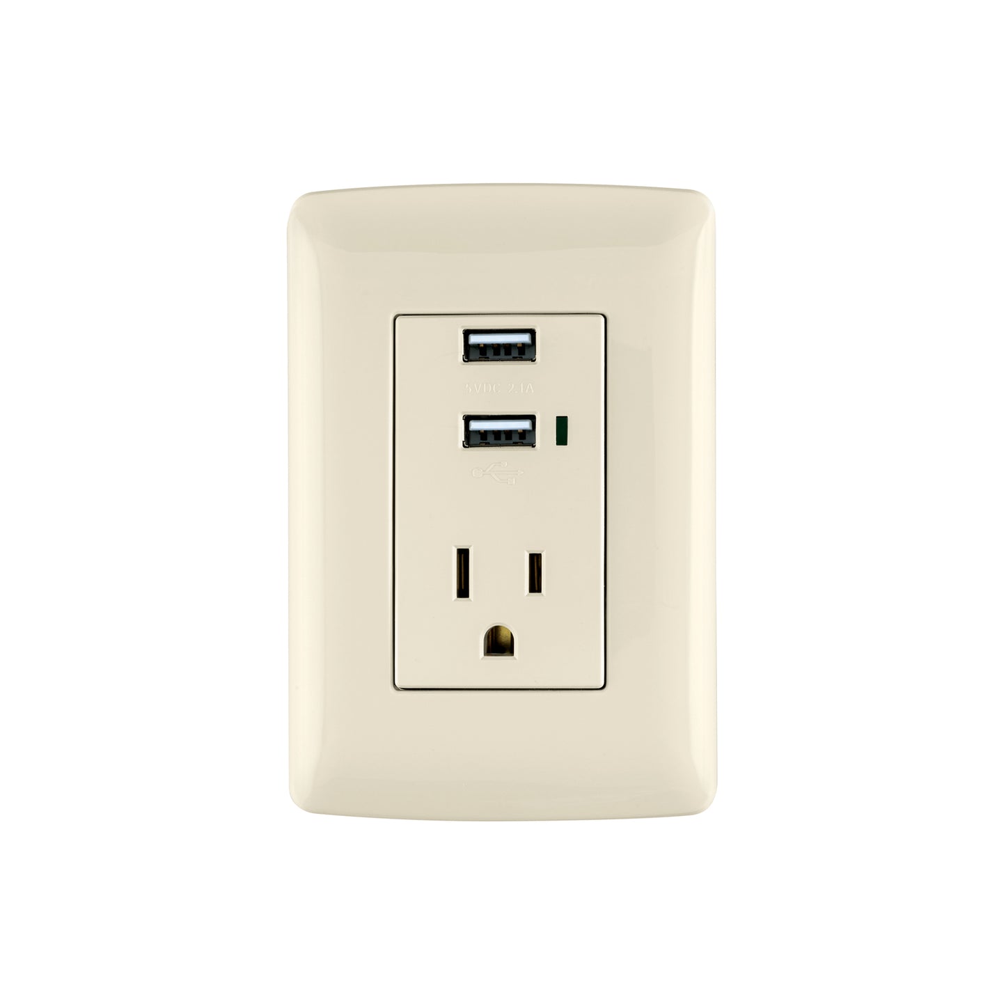 Contacto aterrizado + 2 puertos USB, marfil, línea Italiana | COUSB-I | 48064