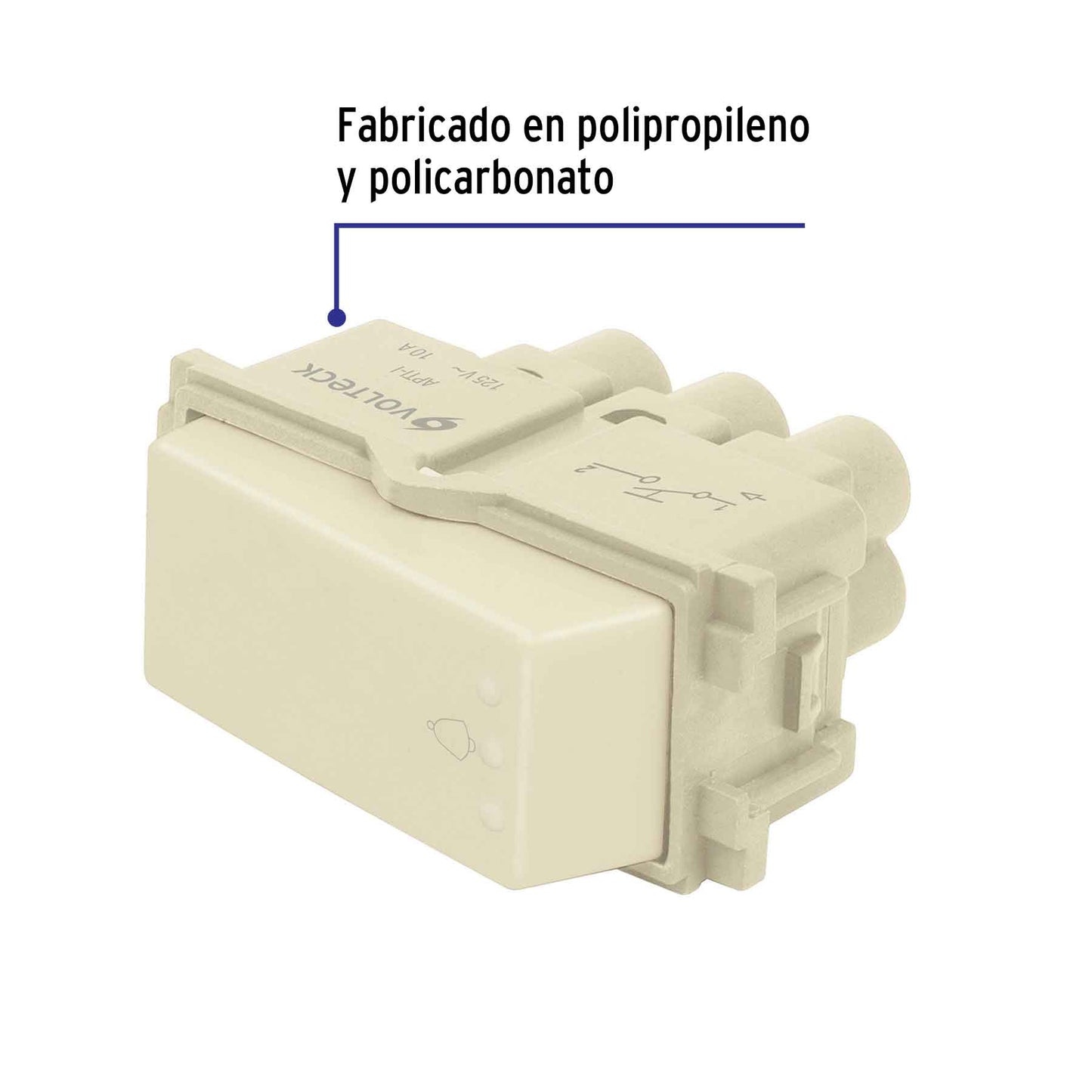 Interruptor para timbre, línea Italiana, color marfil | APTI-I | 48099
