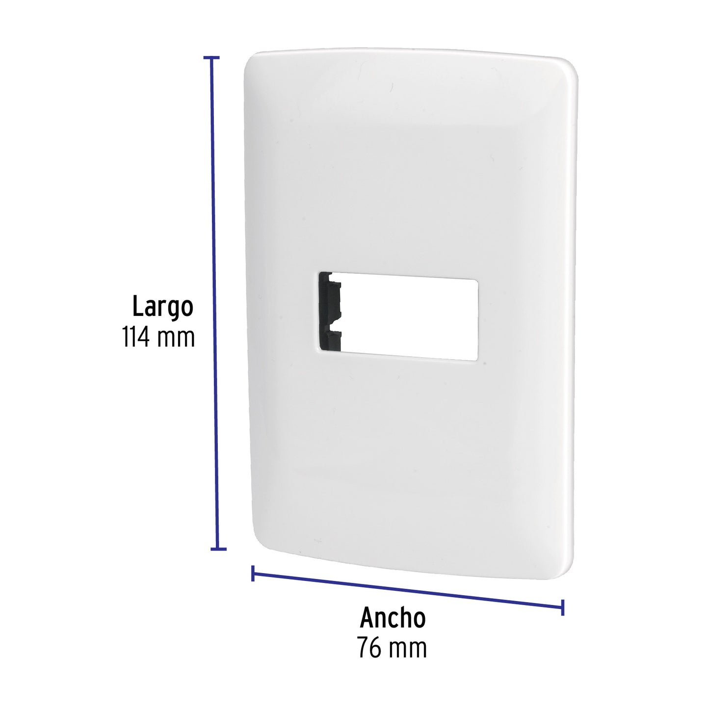 Placa 1 módulo de ABS, línea Italiana, color blanco, Volteck | PPSE-IB | 48134