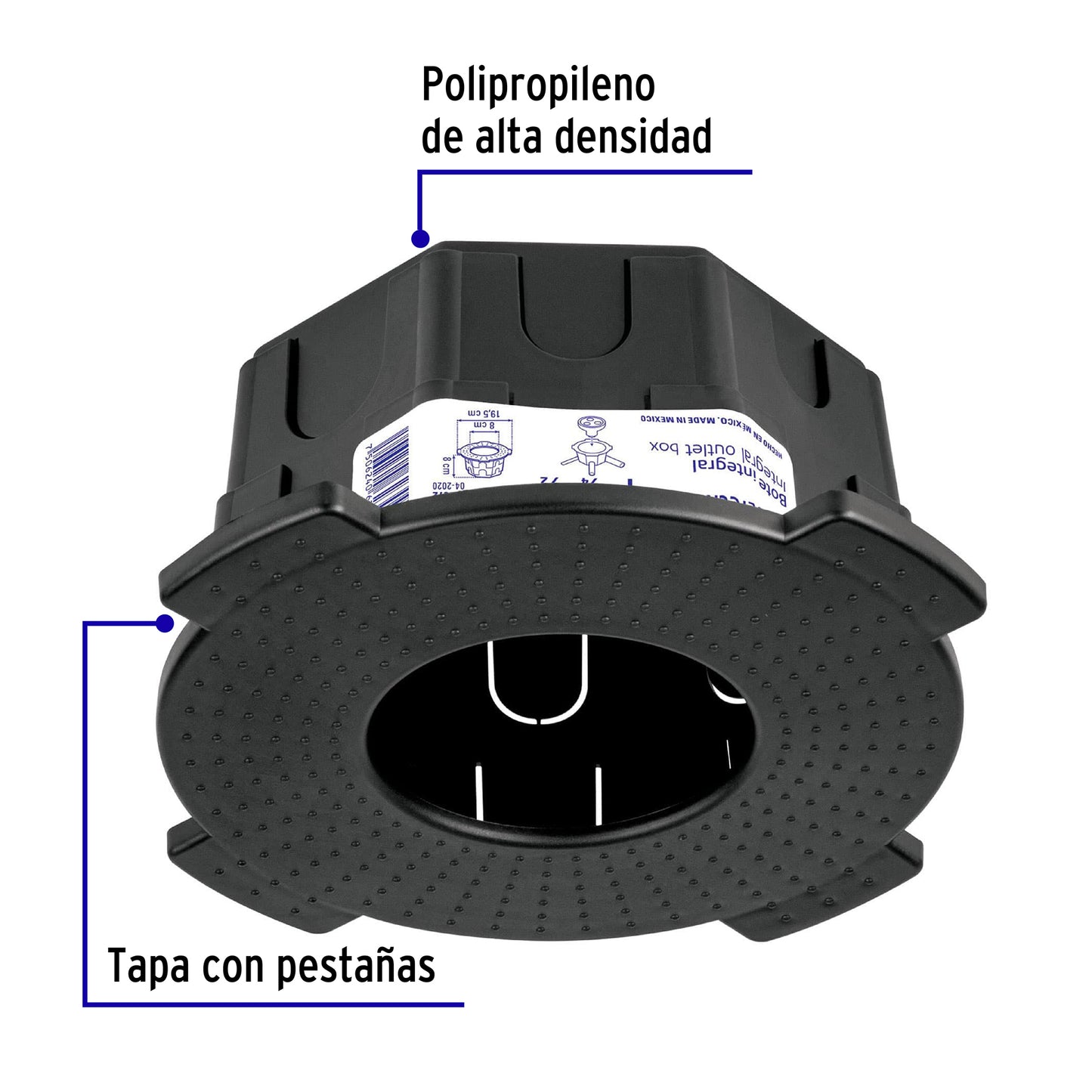 Bote integral de 8 cm, aro interno de 8 cm, Volteck | BOIN-808 | 48372