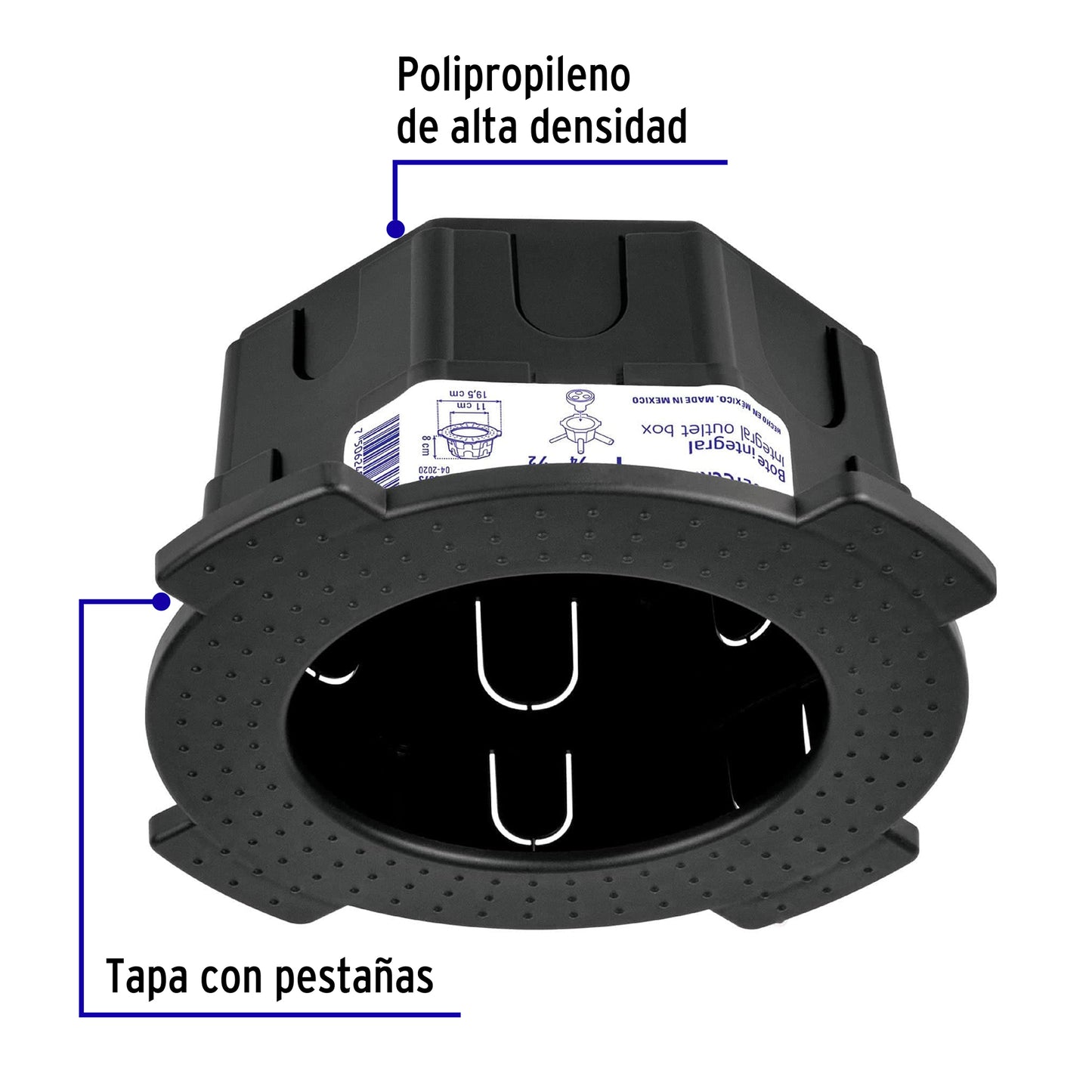 Bote integral de 8 cm, aro interno de 11 cm, Volteck | BOIN-811 | 48373