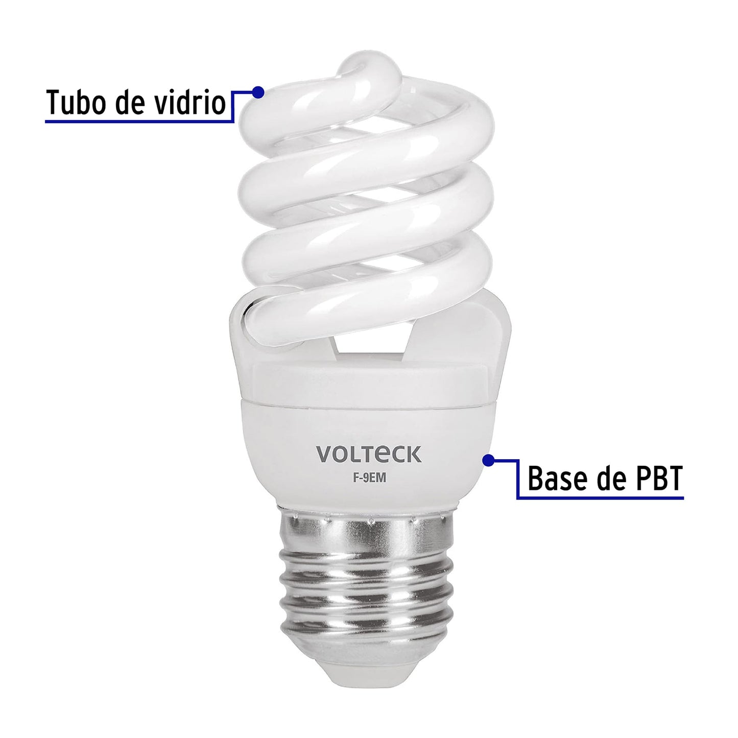 Pack de 4 lámparas espiral mini T2 9 W luz de día, en caja | F-9EMX4 | 48508