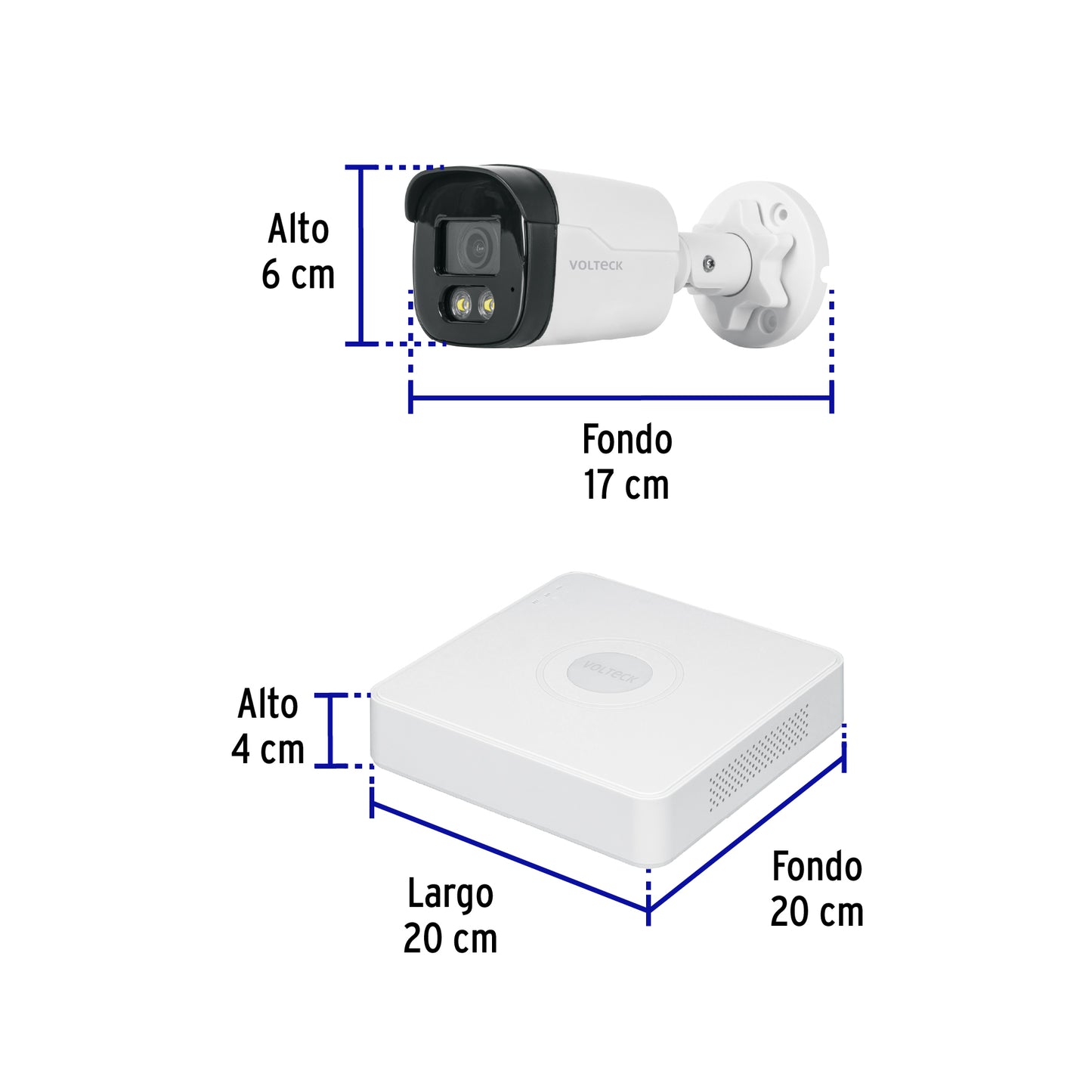 Kit video vigilancia, 8 canales, 4 cámaras, 5MP, Disco 1TB | CTV-KIT-8A | 49588