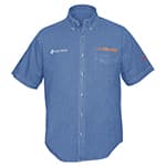 CAM-MEZ-CXXL | Camisa de mezclilla para caballero, manga corta, talla EEG