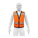 CHS-800N-XL | Chaleco seguridad reforzado naranja con bolsas, XG, Expert