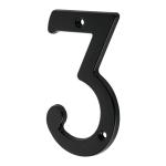 NUCH-3N | Número 3 de latón sólido 4', negro,  Hermex