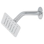 R-413 | Regadera cuadrada 4', acero inox, con brazo, cromo, Túbig