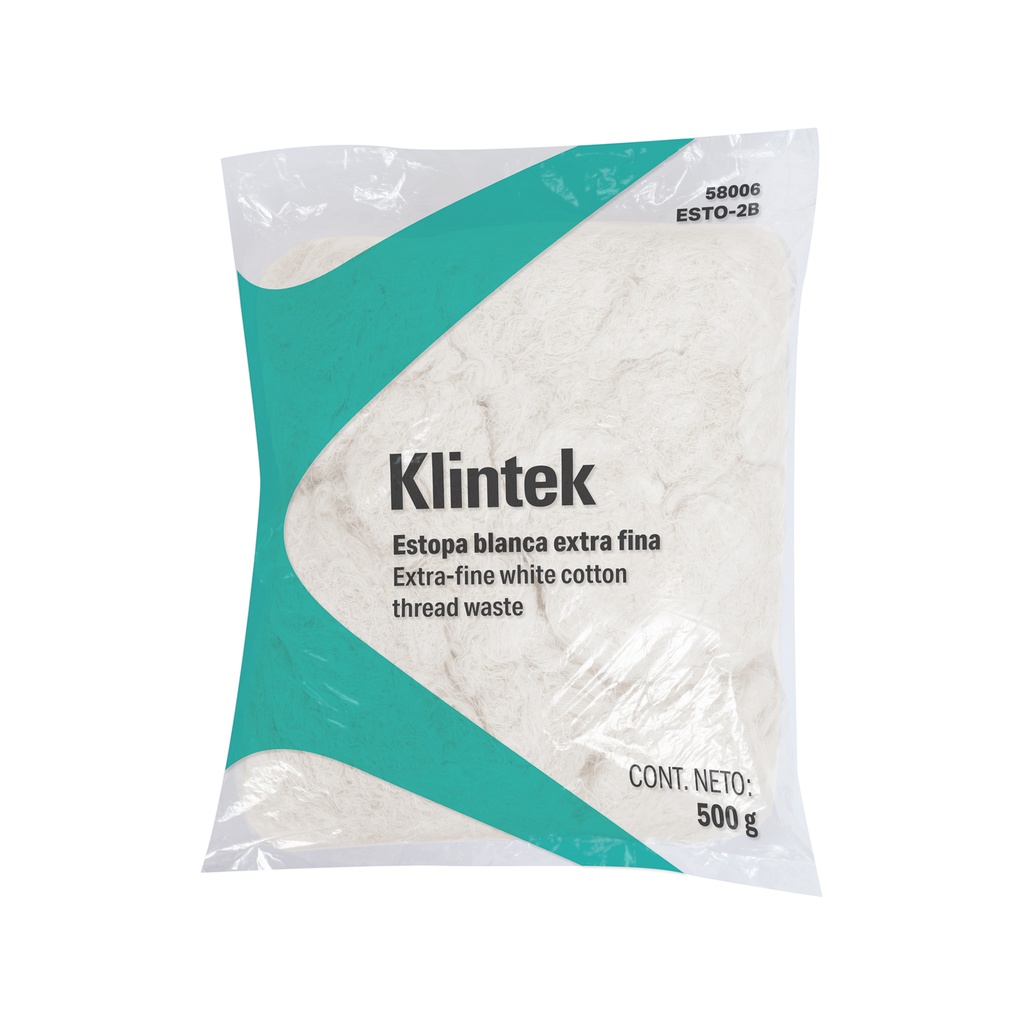 ESTO-2B | Bolsa de 1/2 kg de estopa color blanca, KLINTEK