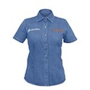 CAM-MEZ-DCS | Camisa de mezclilla para dama, manga corta talla CH, Truper