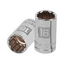 D-1216-EM | Dado de 16 mm, 12 puntas, cuadro 1/2', Truper