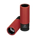 D-7321-MLPD | Dado largo impacto prot. plást. 21 mm, 6 puntas, cuadro 1/2'