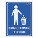 LIN-12 | Letrero señalización'DEPOSITE LA BASURA EN SU LUGAR',21x28cm