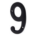 NUCH-9N | Número 9 de latón sólido 4', negro,  Hermex