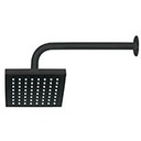R-404M | Regadera cuadrada ABS 6' acabado negro mate con brazo, Foset