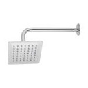 R-414 | Regadera cuadrada 6', acero inox, con brazo, cromo, Túbig