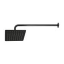 R-415M | Regadera cuadrada 8', acero inox, con brazo, negro, Túbig