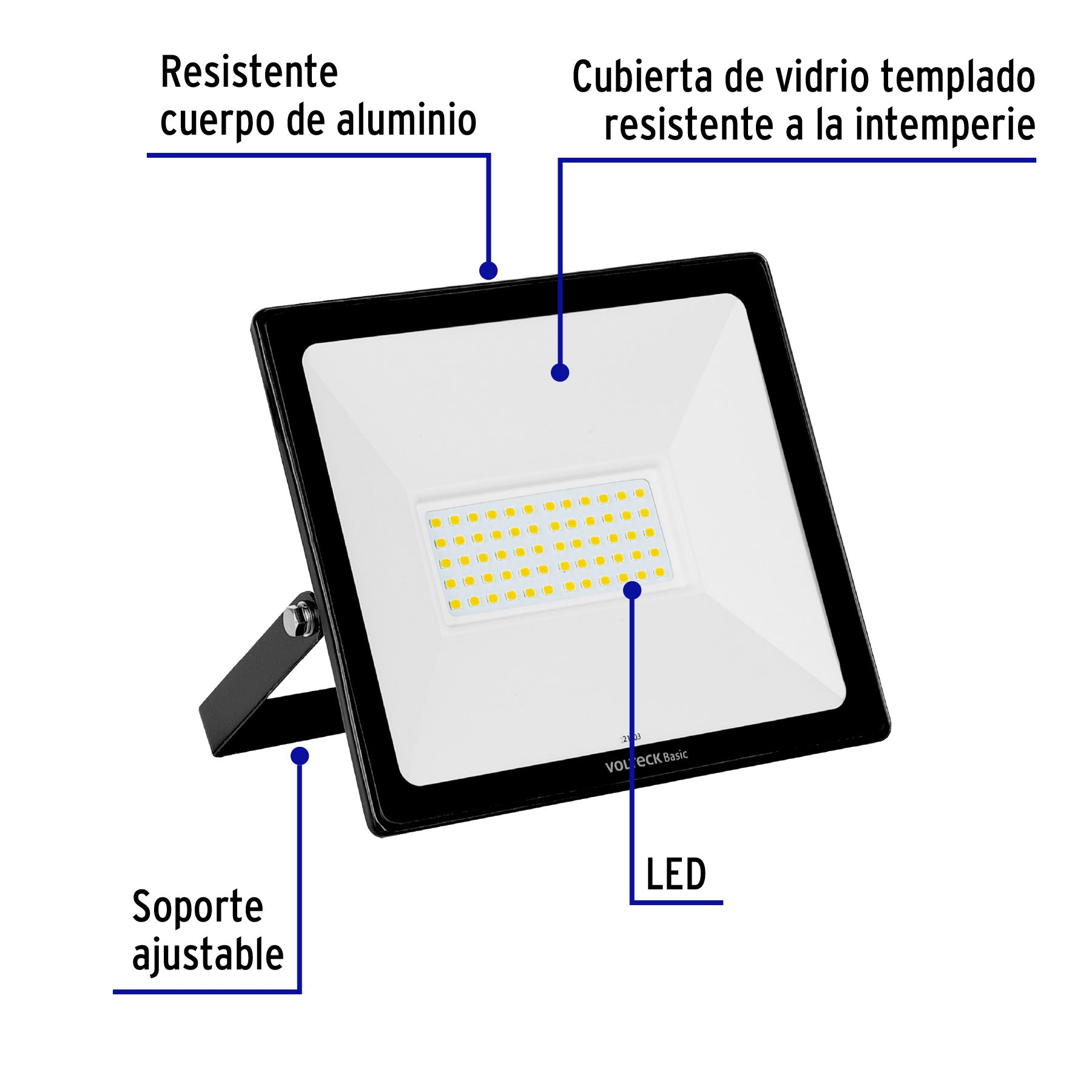 Reflector LED para exteriores 50W 6500K, VOLTECK BASIC | REF-403L | 22043