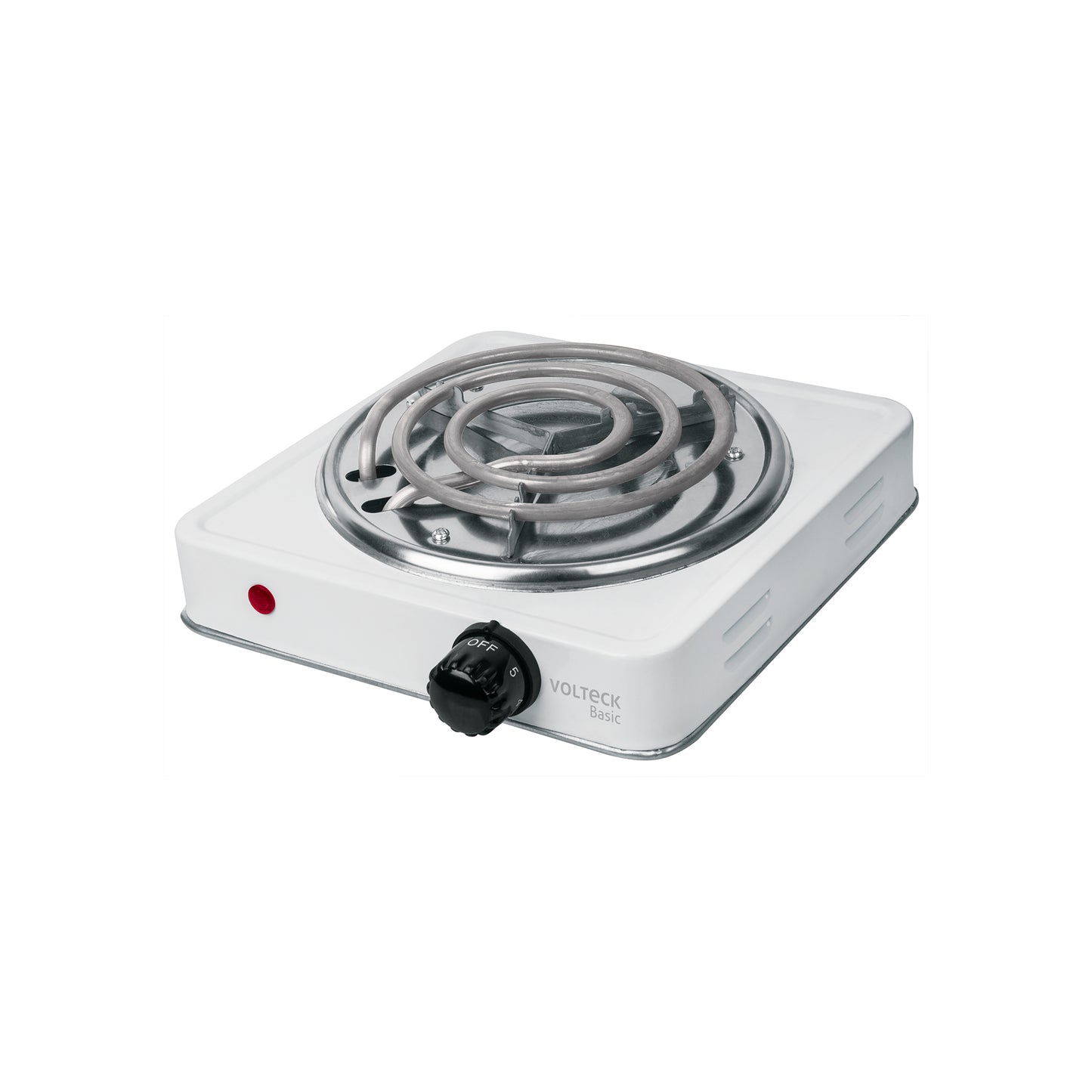 Parrilla eléctrica 1 quemador en espiral, blanca, BASIC | PAEL-1CP | 23031