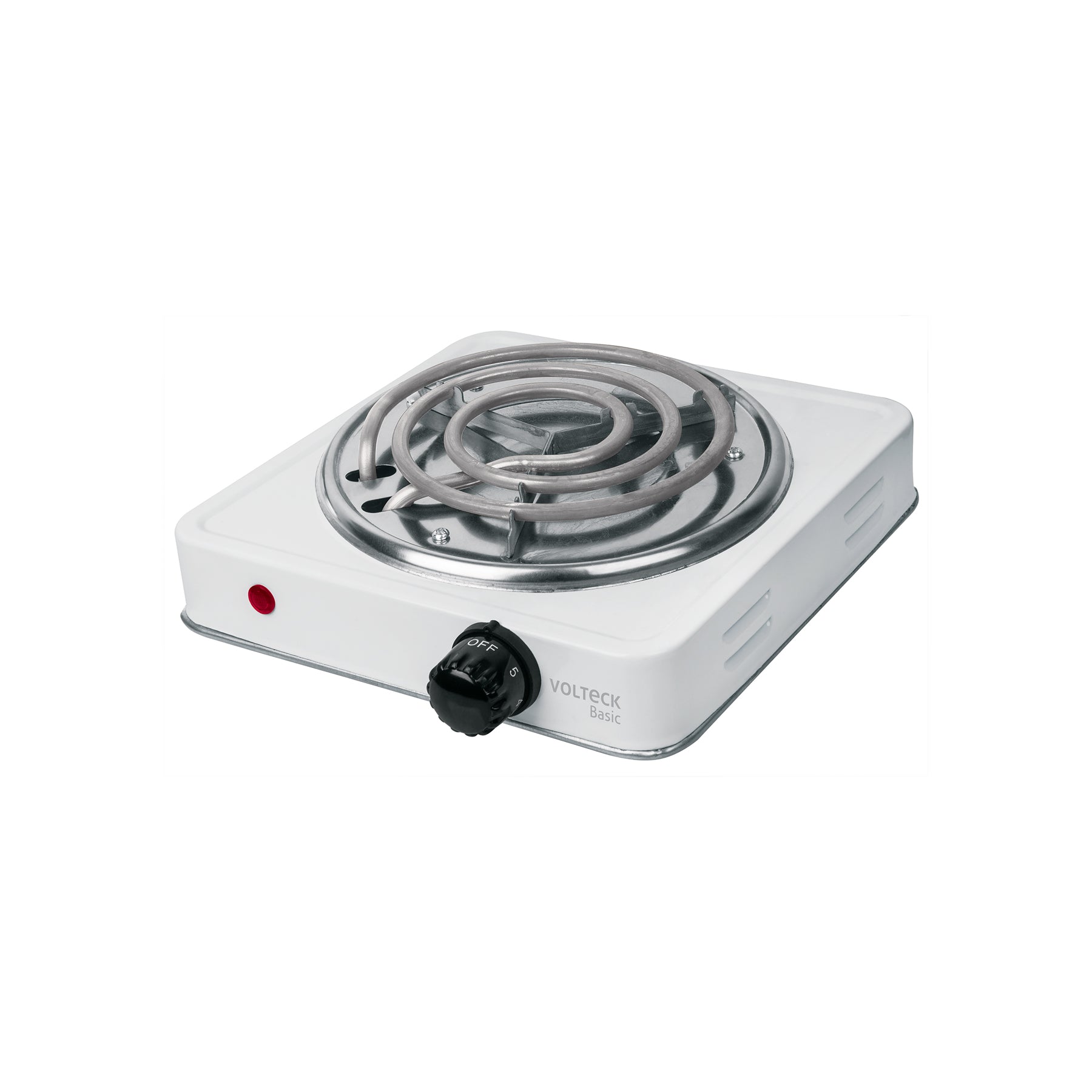 Parrilla eléctrica 1 quemador en espiral, blanca, BASIC | PAEL-1CP | 23031
