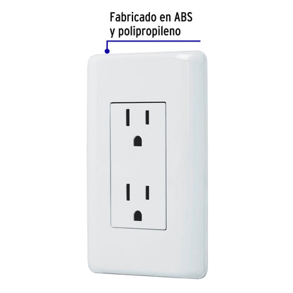 Contacto dúplex, 2 polos + tierra, Volteck Basic | CODO-B | 25076