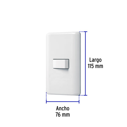 Placa armada con 1 interruptor sencillo, Volteck Basic | PA-APSE-B | 25078