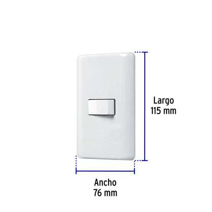 Placa armada con 1 interruptor de 3 vías, Volteck Basic | PA-APSE-EB | 25084