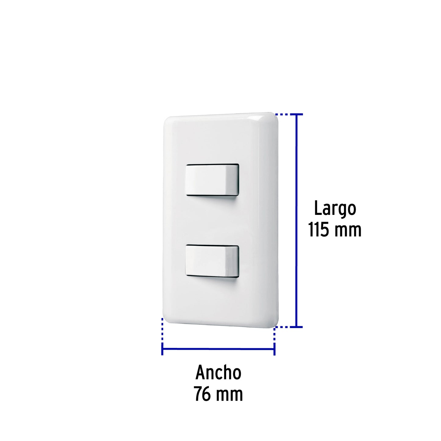 Placa armada 1 interruptor sencillo + 1 de 3 vías, Basic | PA-APDO-EB | 25085