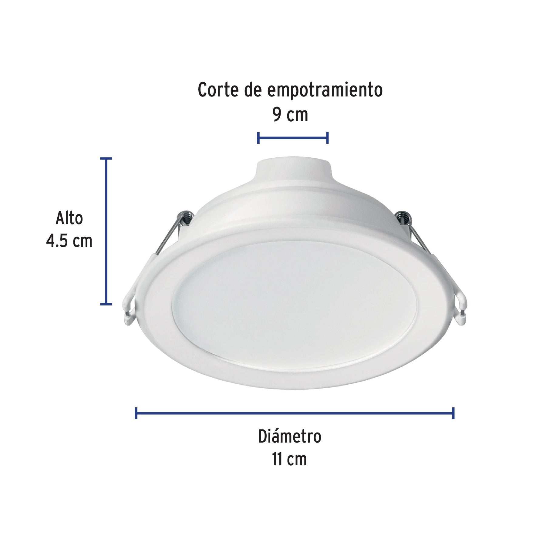 Luminario LED empotrable 7 W 6500 K, redondo, VOLTECK BASIC | EMP-101LB | 25087