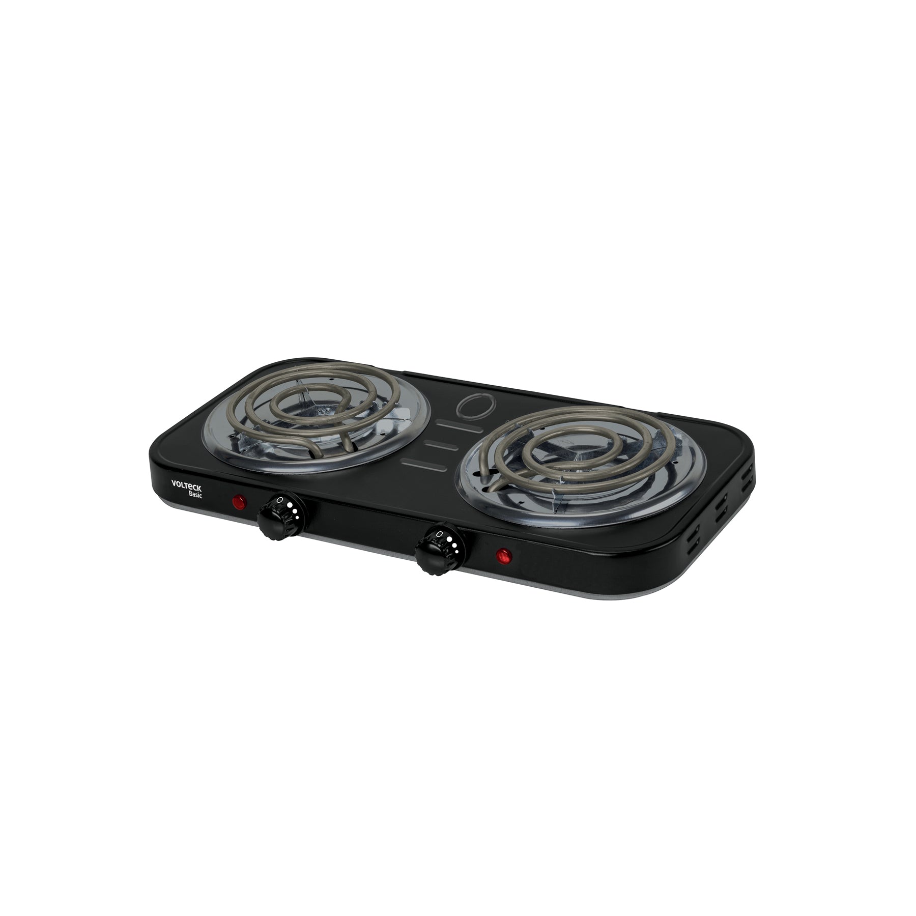 Parrilla eléctrica 2 quemadores en espiral, negra, BASIC | PAEL-2CPN | 26092